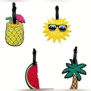 Luggage Tags- 4 Tropical Themed Tags For Travel. New!